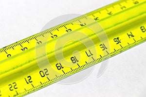 Yellow plastic ruler