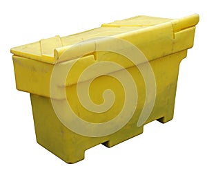 Yellow plastic sand box