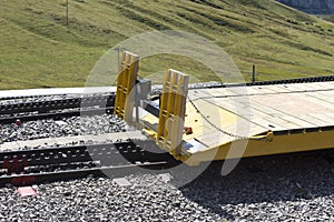 Yellow platform wagon - Kleine Scheidegg, Switzerland