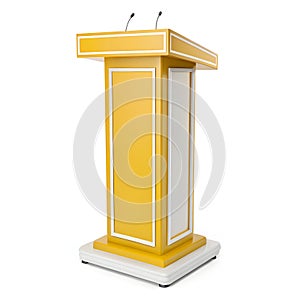 Yellow podium 3D render