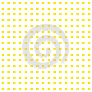 Yellow Polka Dot Pattern. Vector dots seamless ornament for fabric print, wrapping paper, wallpaper. Sixties-seventies