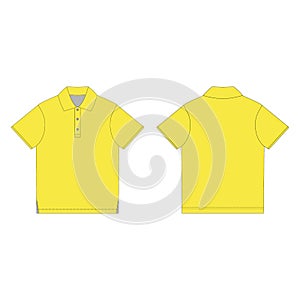 Yellow polo t-shirt isolated on white background. Uniform clothes