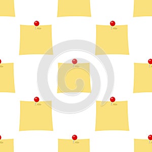 Yellow Post It Flat Icon Seamless Pattern