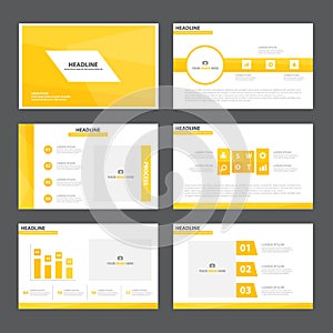 Yellow presentation templates Infographic elements flat design set for brochure flyer leaflet marketing advertising