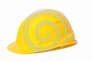 Yellow protective helmet