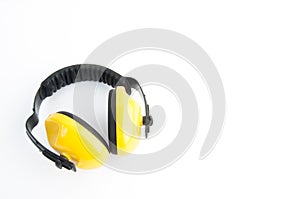 Yellow Protective protective equipment on white background