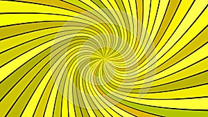 Yellow psychedelic abstract spiral ray burst stripe background