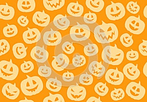 Yellow Pumpkin Halloween Pattern background