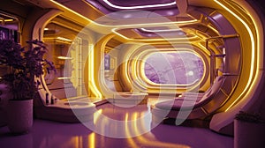 Yellow & Purple Award-Winning Futuristic Interior Desig