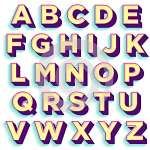 Yellow Purple Colorful Typography Design photo