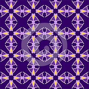 Yellow purple magenta violet lavender mandala floral creative seamless design background