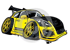 Yellow racing car