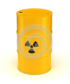 Yellow Radioactive Waste Barrel
