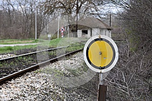 Yellow Railroad sign