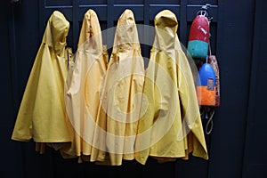 Yellow rain coats