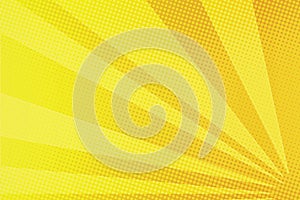 Yellow rays comic pop art background