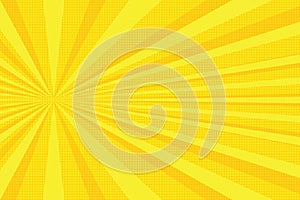 Yellow rays pop art background