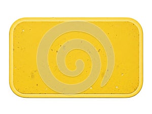 Yellow rectangle object isolated on white background