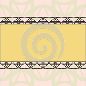 Yellow rectangle ornament invitation template
