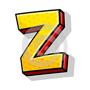 Isometric Playful Yellow And Red Alphabet Font Capital Letter Z For Any Design Vector Illustration