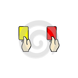 Yellow and red card icon vector illustration