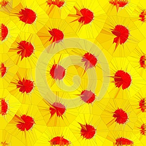 Yellow red daisy abstract flower background