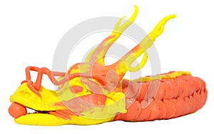 Yellow red dragon plasticine