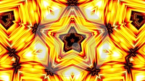 Yellow and red five pointed stars pulsating.