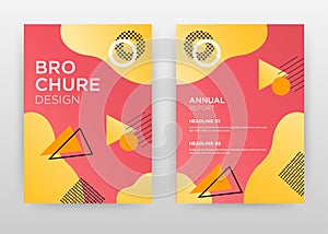 Yellow, red geometric design for annual report, brochure, flyer, poster. Yellow, red, abstract background vector illustration for