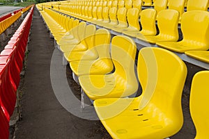 Yellow-red grandstand
