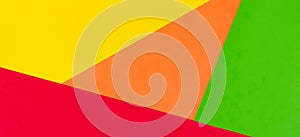 Yellow, red, green and orange color paper banner background