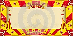 Yellow and red grunge circus invitation