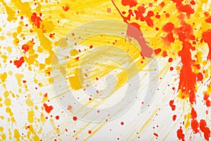 Yellow-red hand-painted gouache stroke daub texture