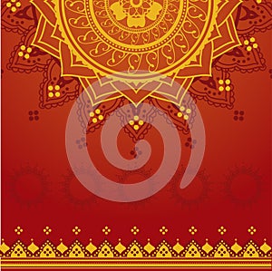 Yellow and red indian background photo