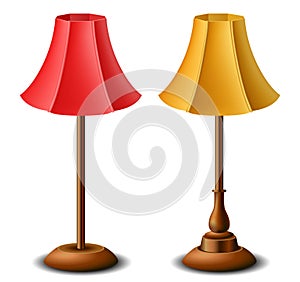 Yellow and red lamps