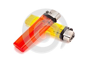 yellow and red lighter on white background