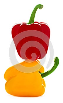 Yellow and red peppers