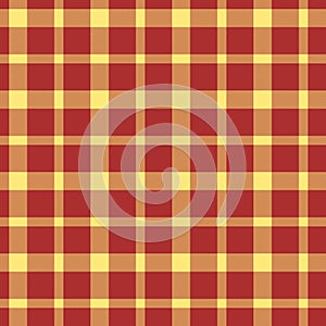 Yellow red seamless plaid vector texture