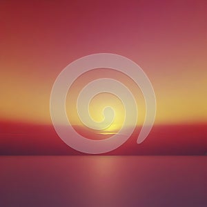 Yellow and Red sky at Sunset, color gradient background. AI-Generated.