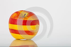 Yellow red striped apple