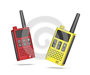 Yellow and red walkie talkies