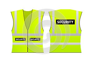 Yellow reflective security vest for people. Security safety. Vector stock illustration