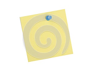 Yellow reminder note with blue pin