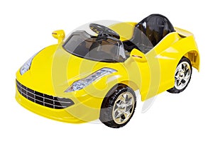 Yellow remote controller toy car isolated