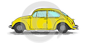 Yellow Retro Car