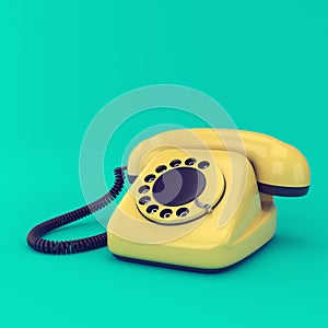 Yellow retro telephone