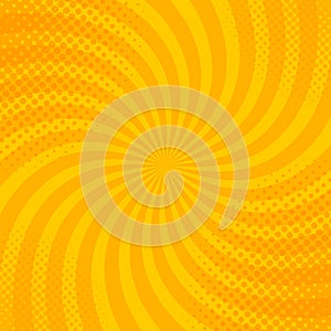 Yellow Retro vintage style background with sun rays vector