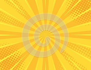 Yellow Retro vintage style background with sun rays vector illustration