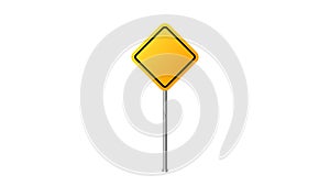 yellow rhomb Road traffic sign. Signpost icon isolated on white background. Pointer symbol. Isolated street information
