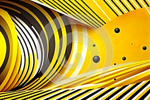 Yellow ribbon background with stripes. Generative AI